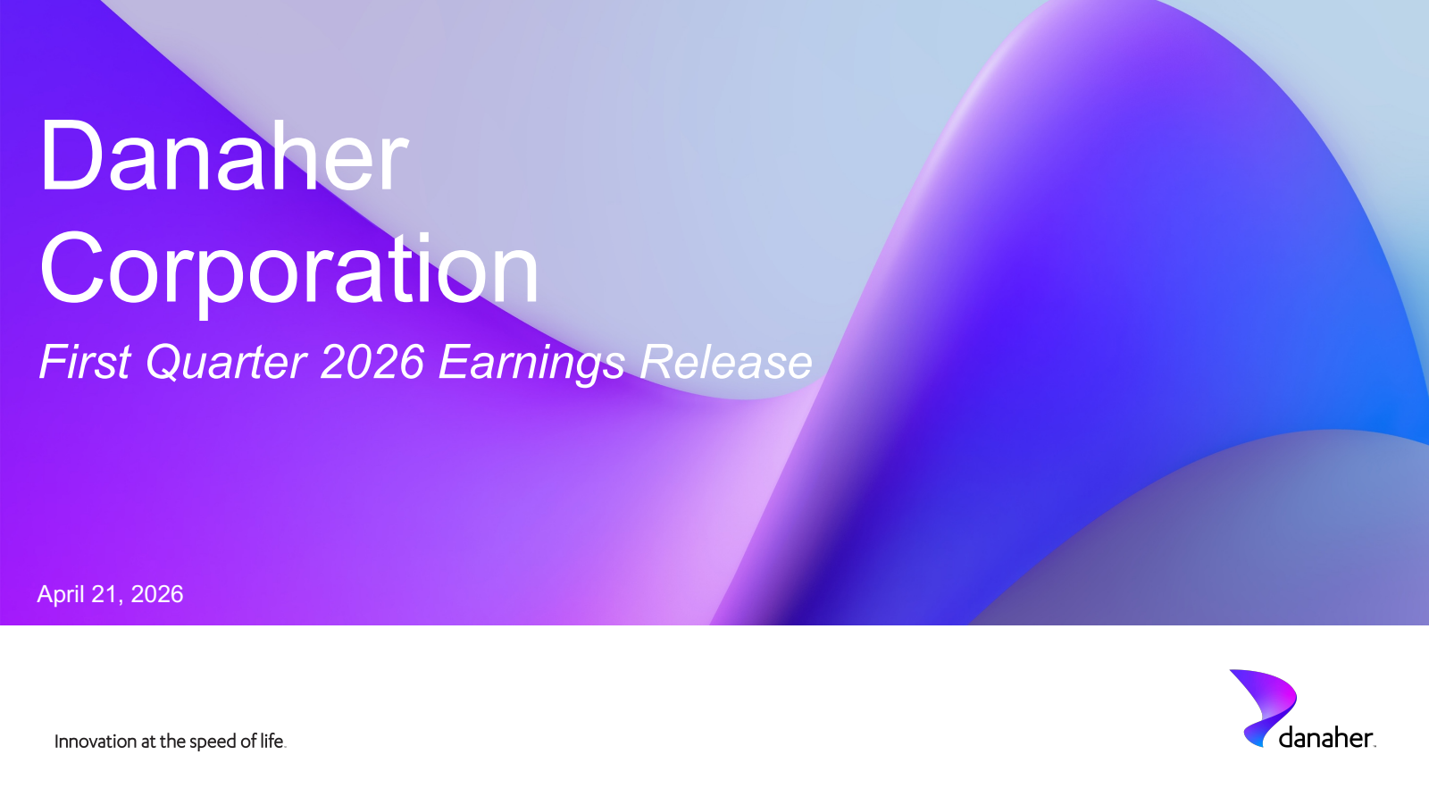 Danaher's Q1 2026 Slide Deck