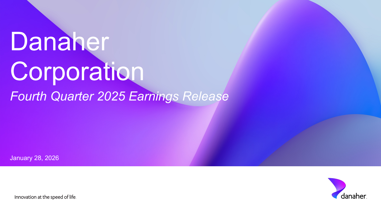 Danaher's Q4 2025 Slide Deck