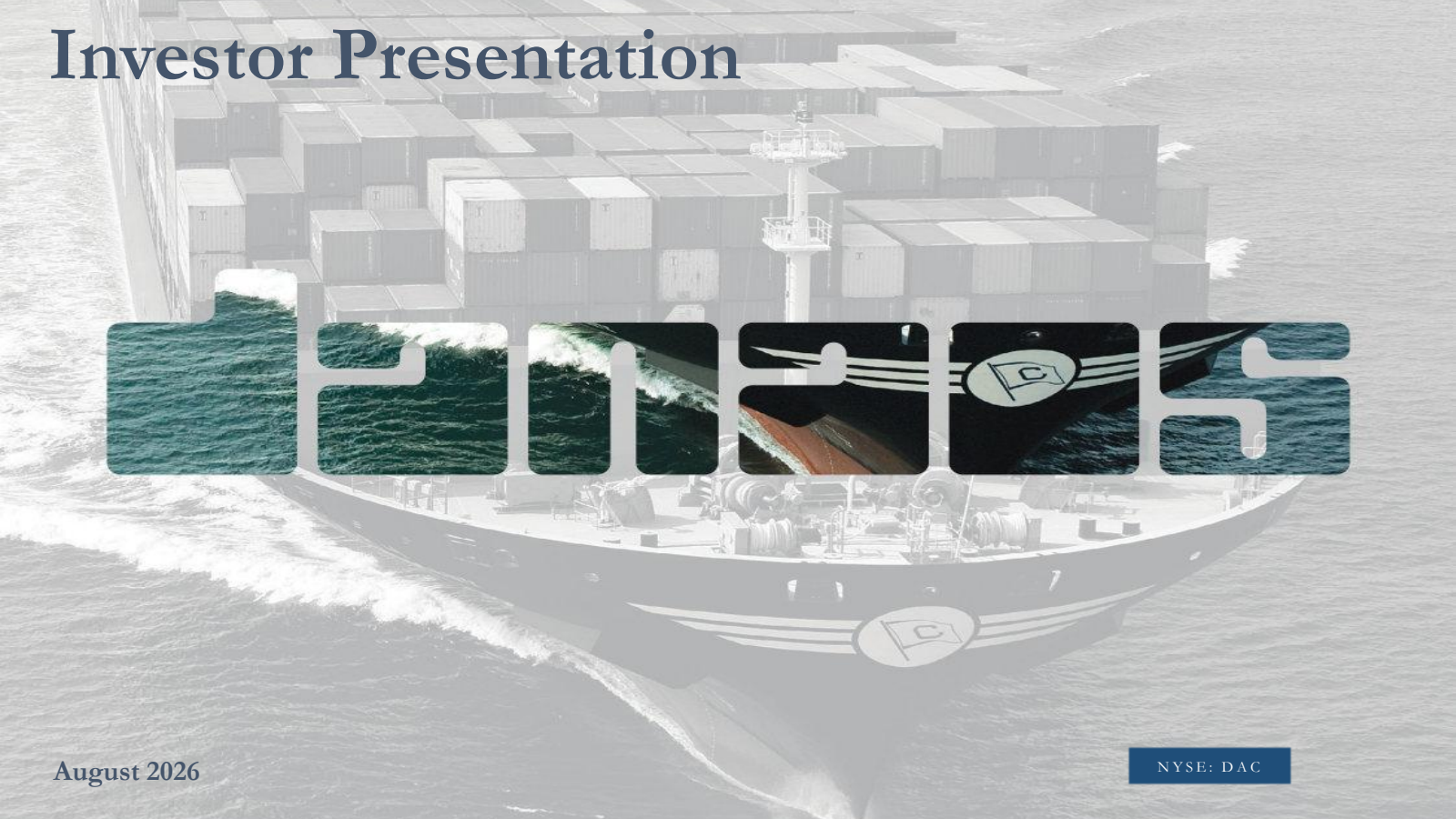 Danaos' Q2 2026 Slide Deck