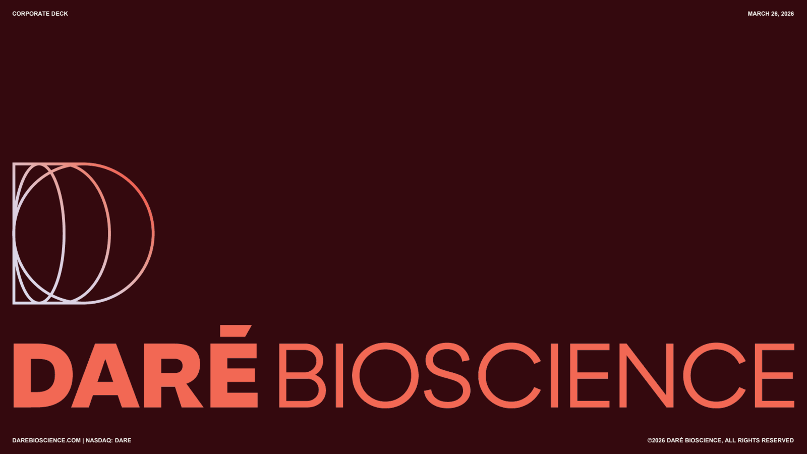 Dare Bioscience's Q4 2025 Slide Deck