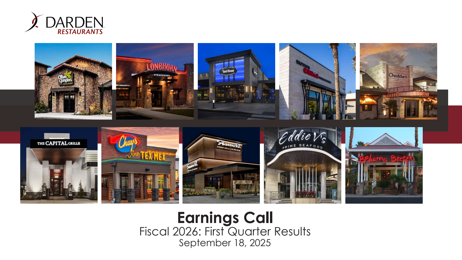 Darden Restaurants' Q1 2026 Slide Deck