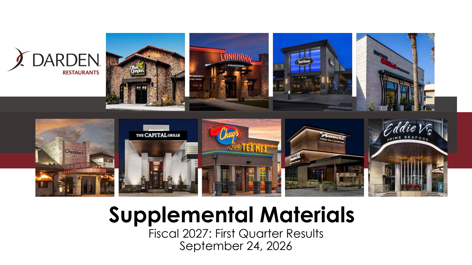 Darden Restaurants' Q1 2027 Slide Deck