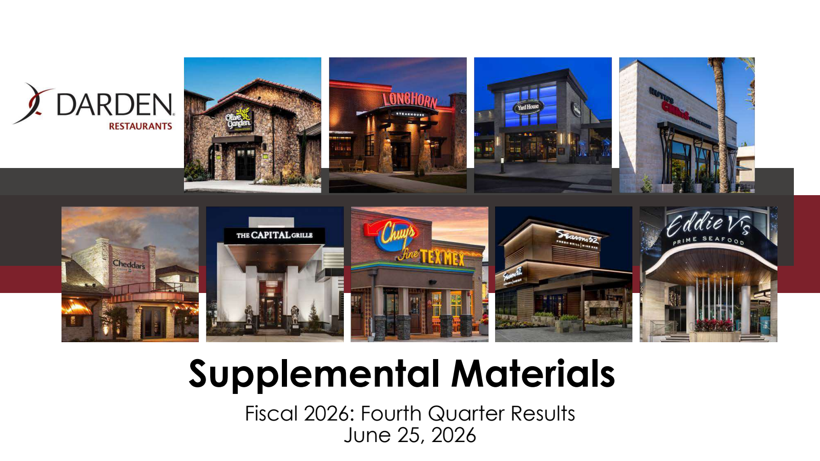 Darden Restaurants' Q4 2026 Slide Deck