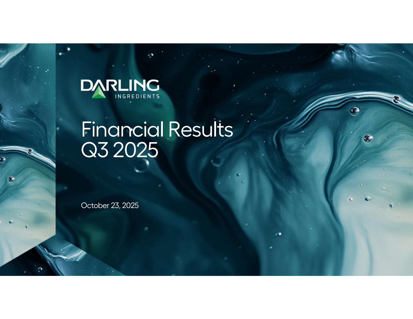 Darling Ingredients' Q3 2025 Slide Deck