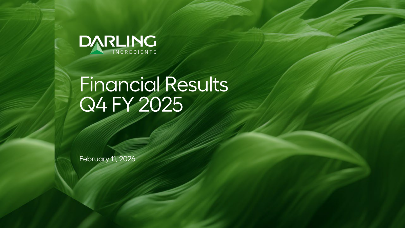 Darling Ingredients' Q4 2025 Slide Deck
