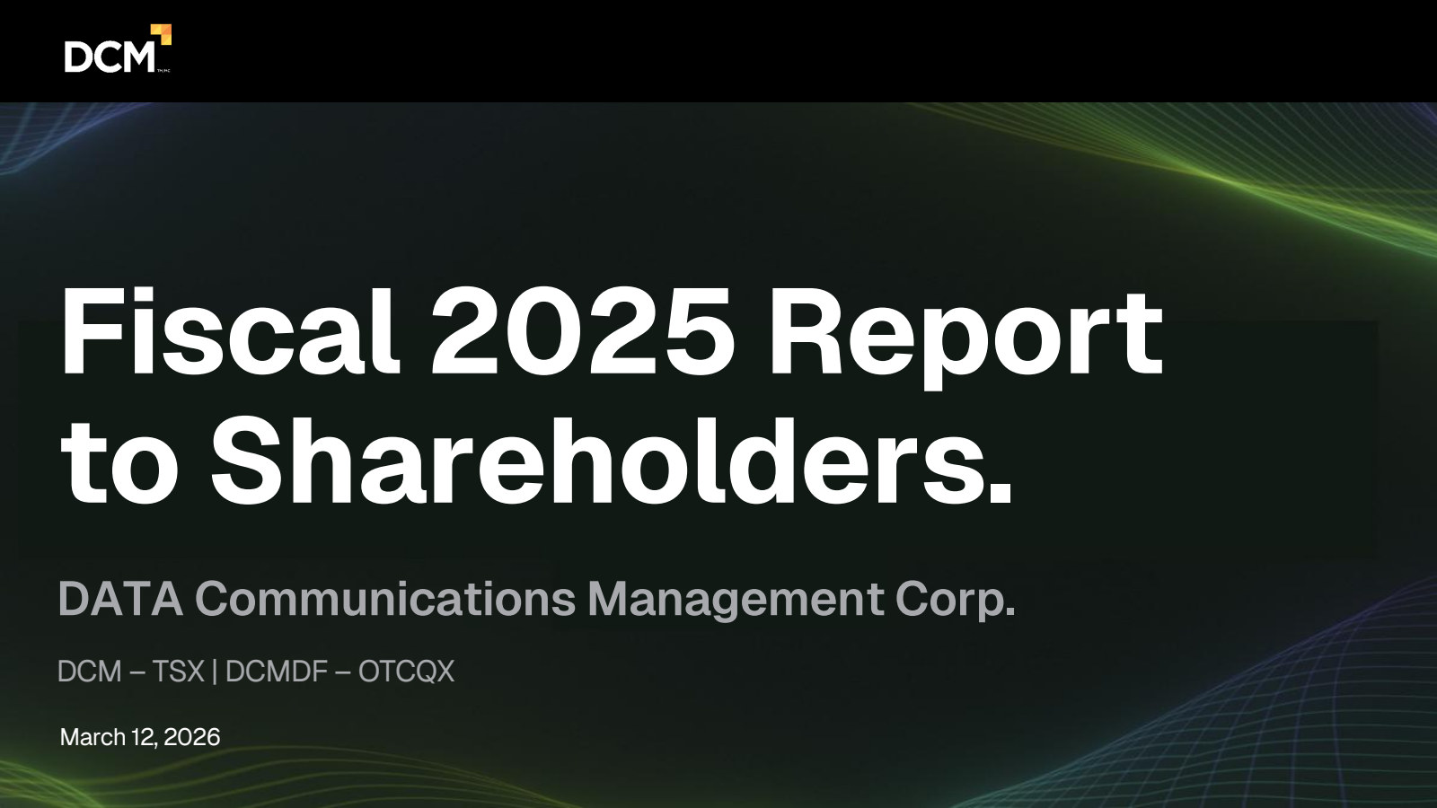 DATA Communications Management's Q4 2025 Slide Deck