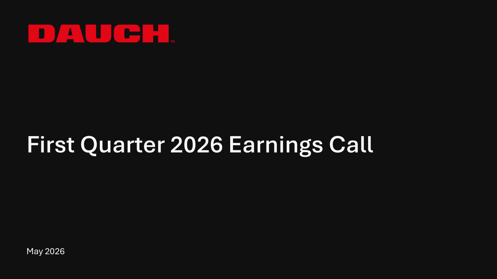 American Axle & Manufacturing's Q1 2026 Slide Deck
