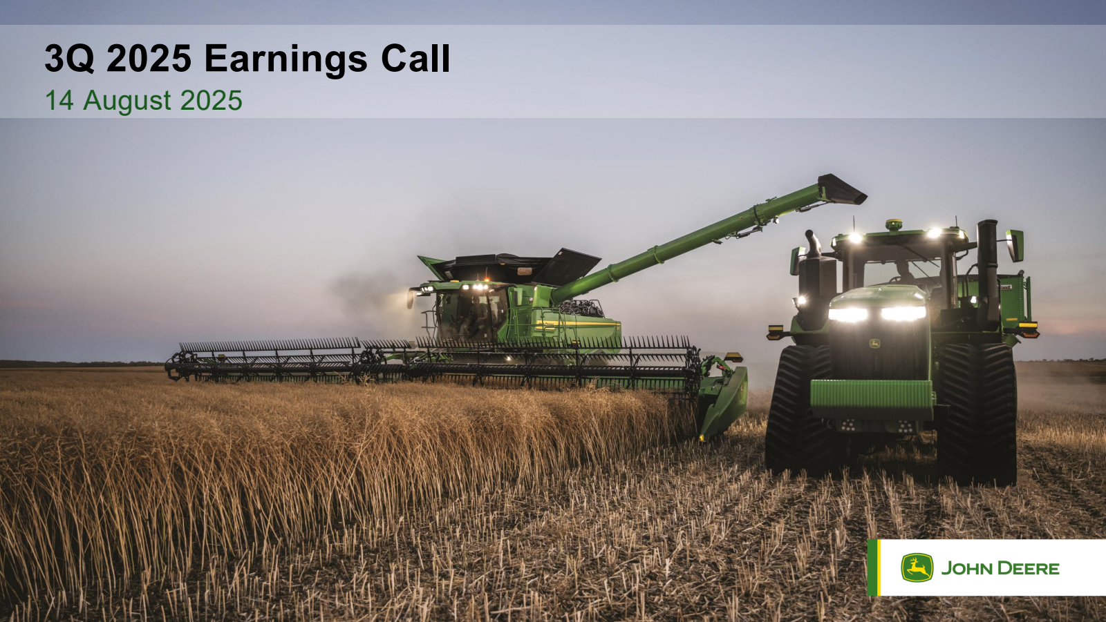 Deere & Company's Q3 2025 Slide Deck