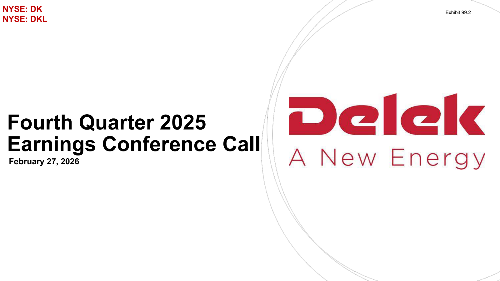 Delek US's Q4 2025 Slide Deck