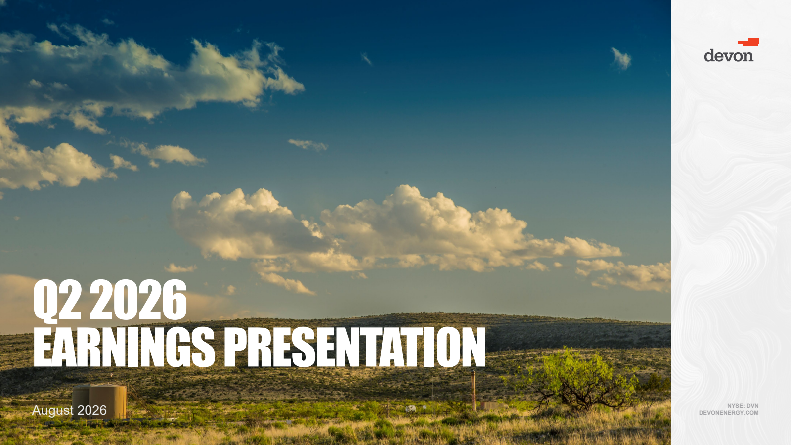 Devon Energy's Q2 2026 Slide Deck