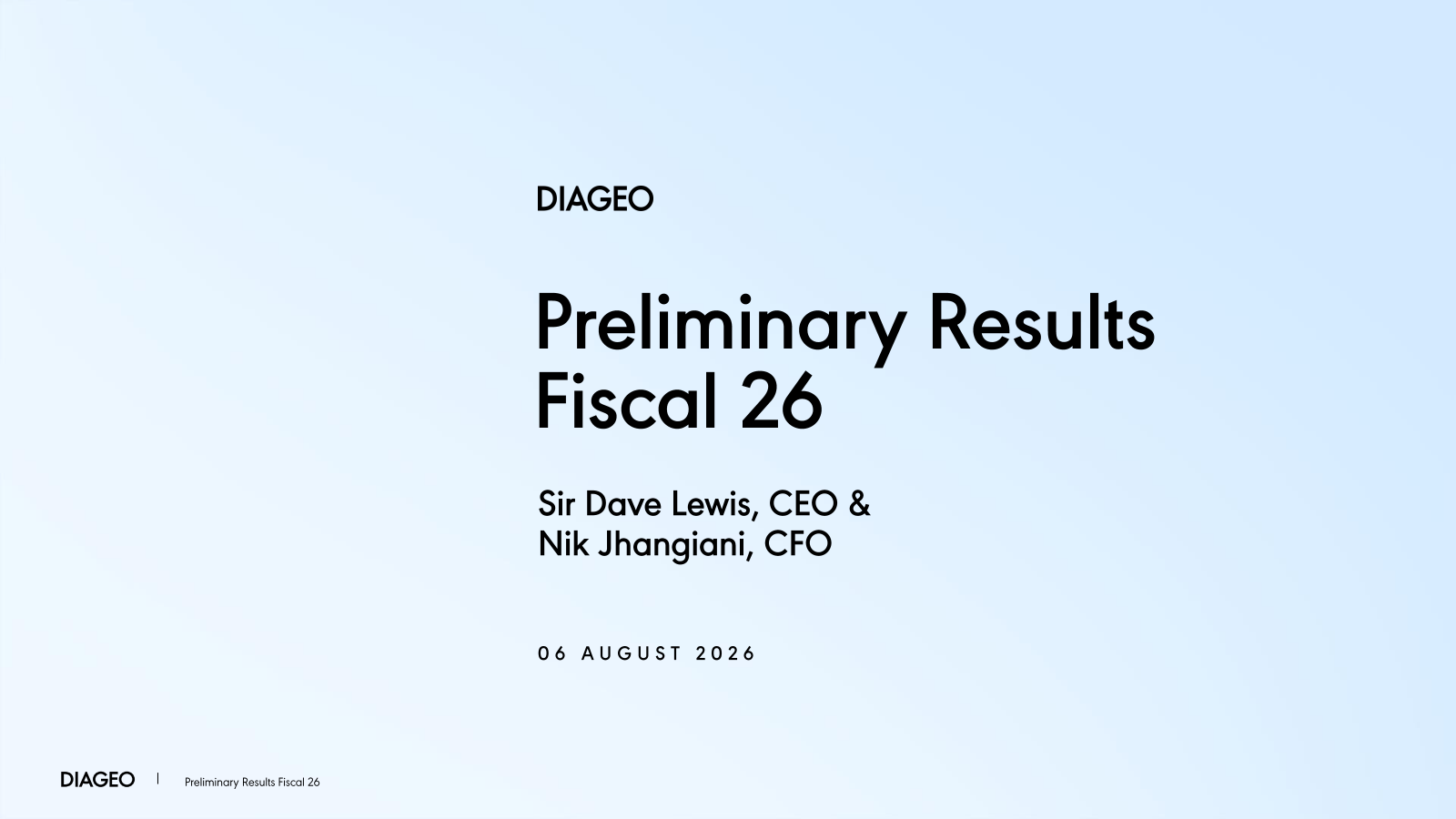 Diageo's H2 2026 Slide Deck