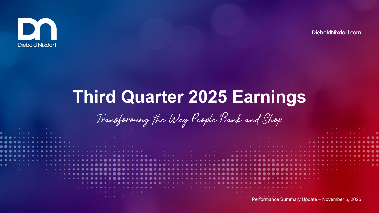 Diebold Nixdorf's Q3 2025 Slide Deck