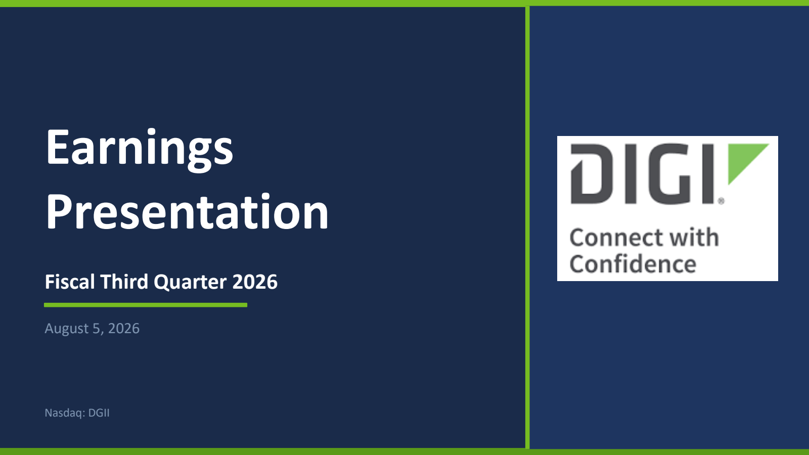 Digi International's Q3 2026 Slide Deck