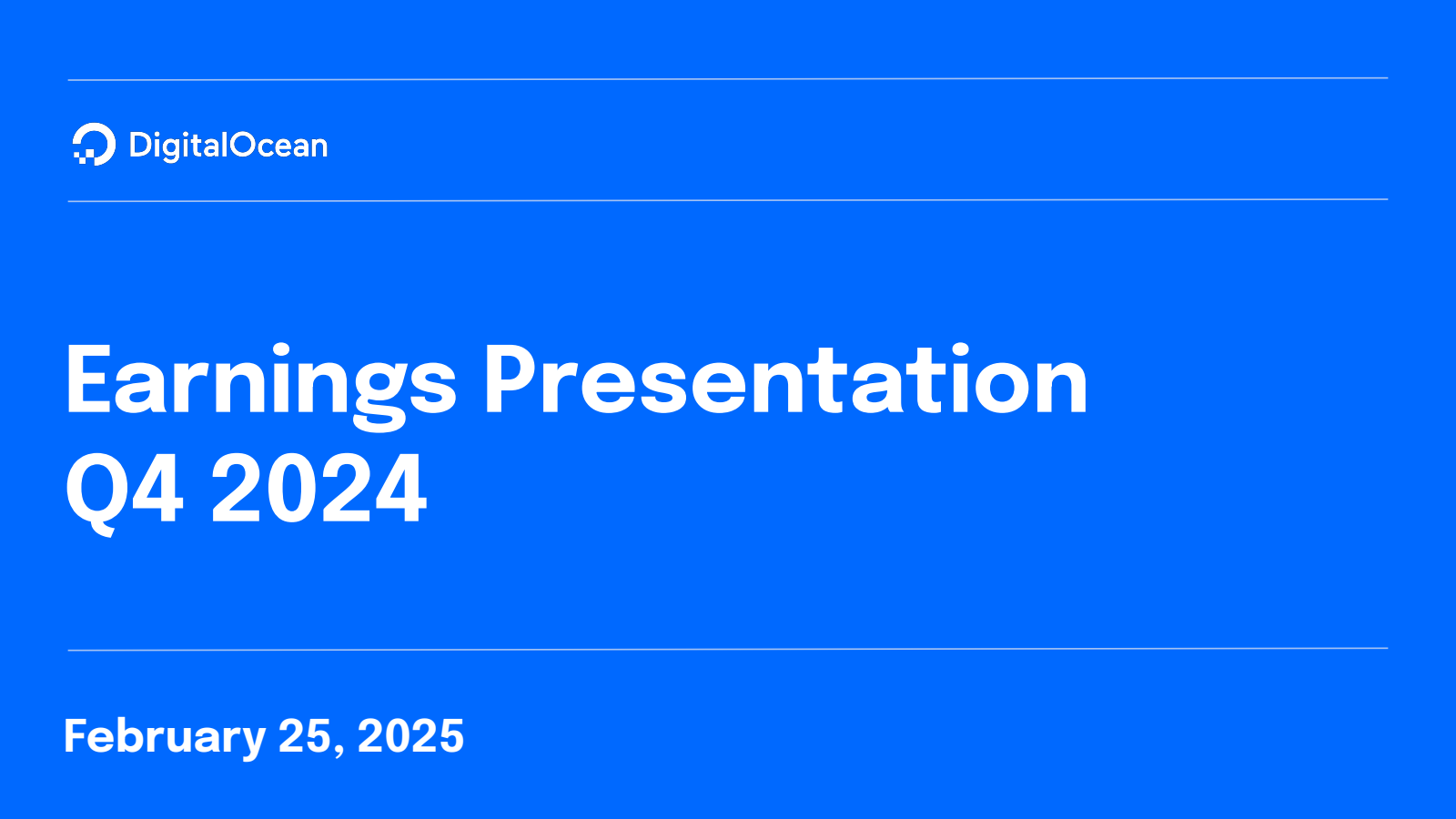 DigitalOcean's Q4 2024 Slide Deck