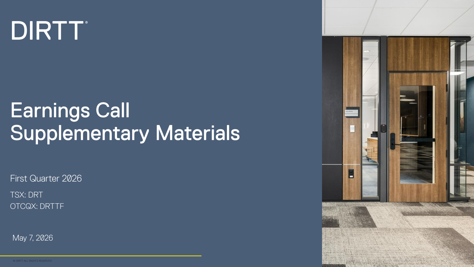 DIRTT Environmental Solutions' Q1 2026 Slide Deck