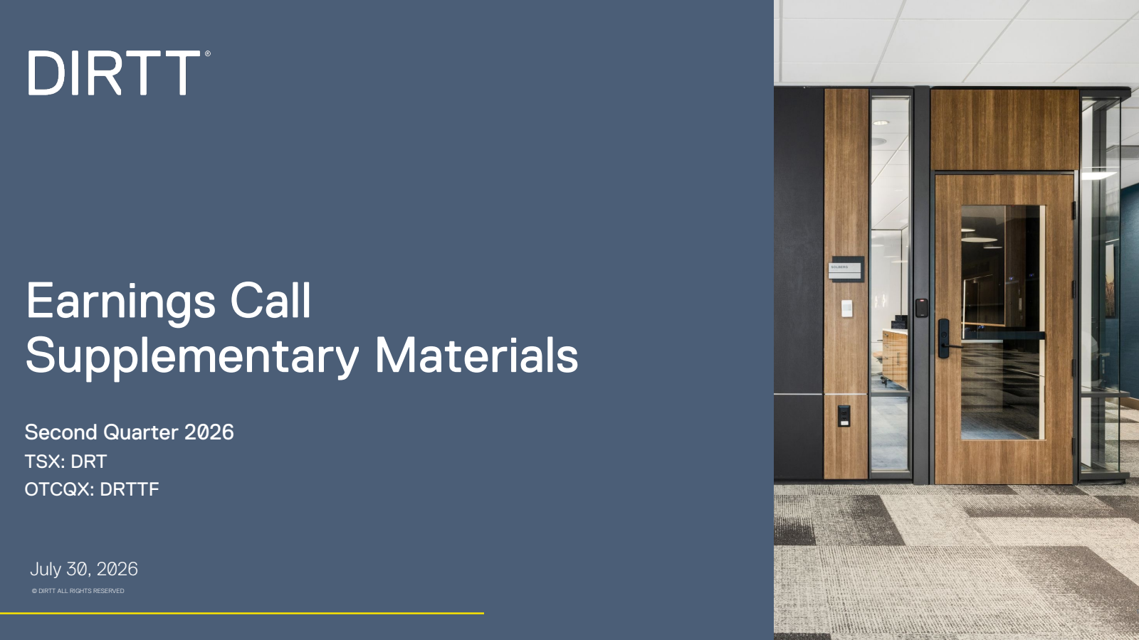 DIRTT Environmental Solutions' Q2 2026 Slide Deck