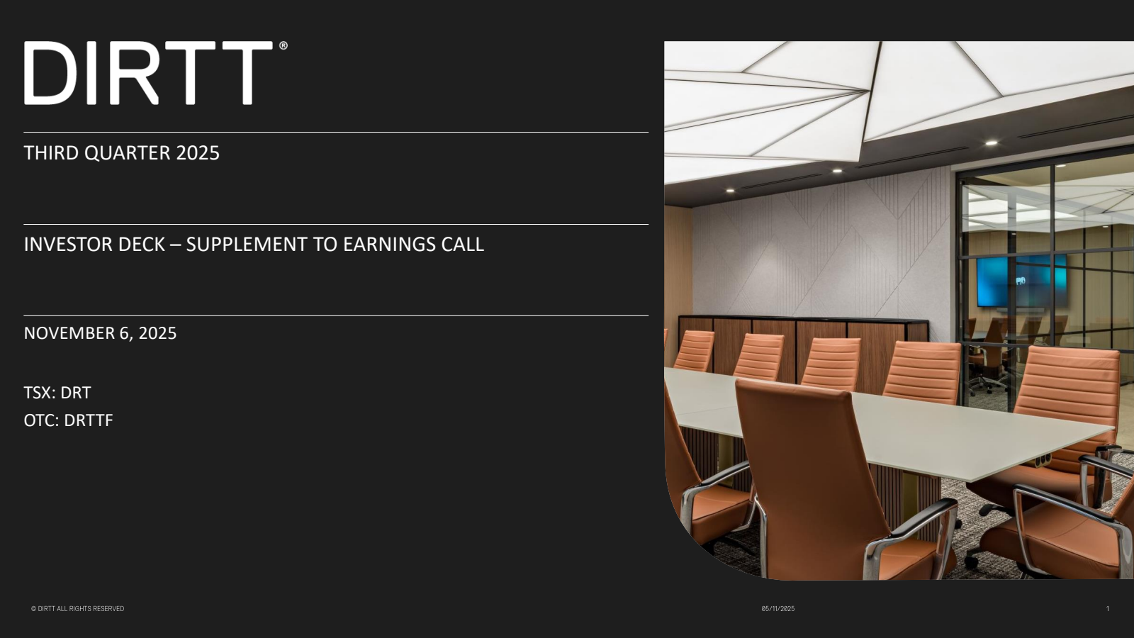 DIRTT Environmental Solutions' Q3 2025 Slide Deck