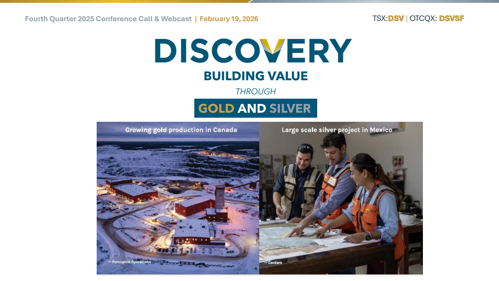 Discovery Silver's Q4 2025 Slide Deck