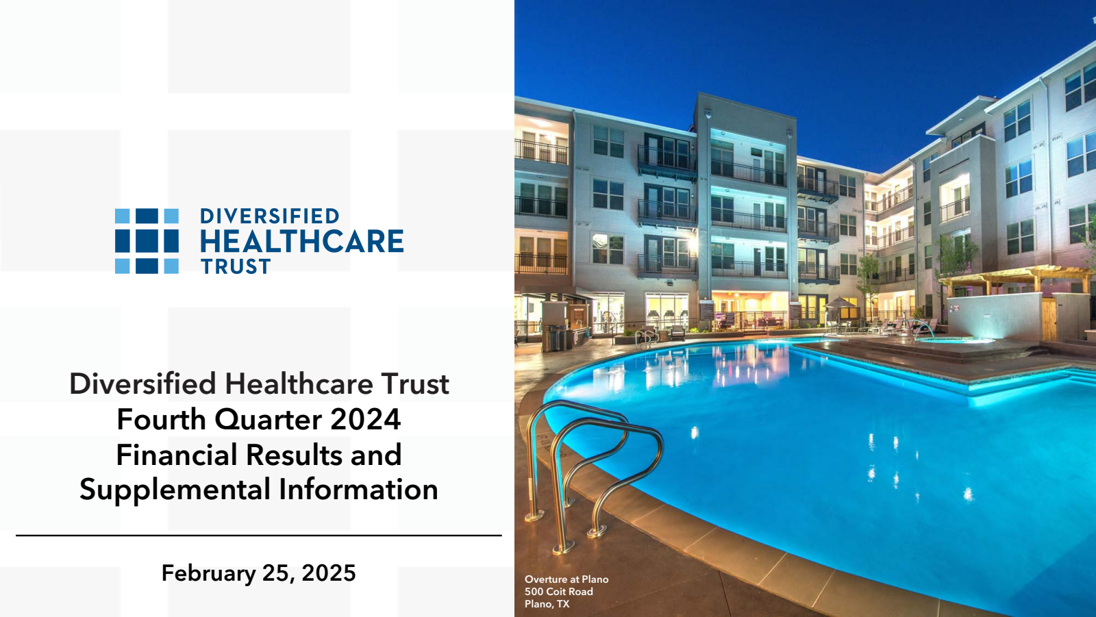 Diversified Healthcare Trust's Q4 2024 Slide Deck