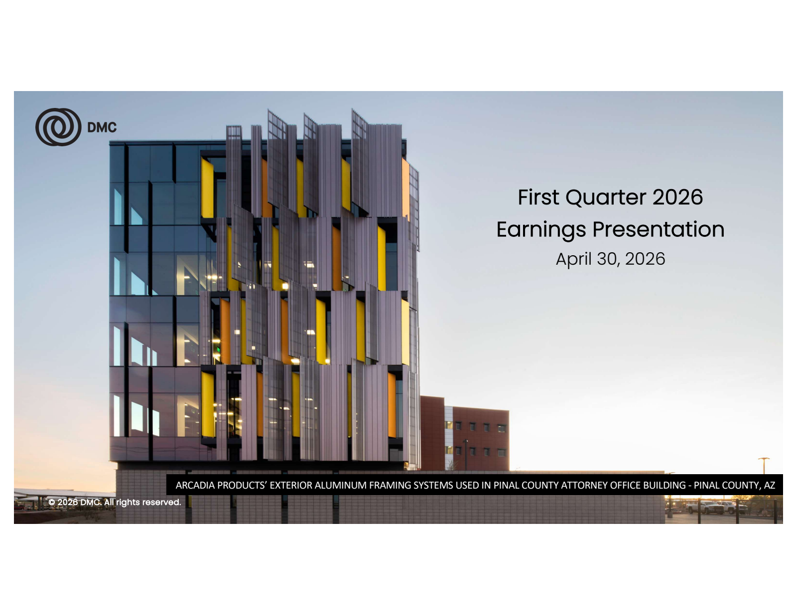 DMC Global's Q1 2026 Slide Deck