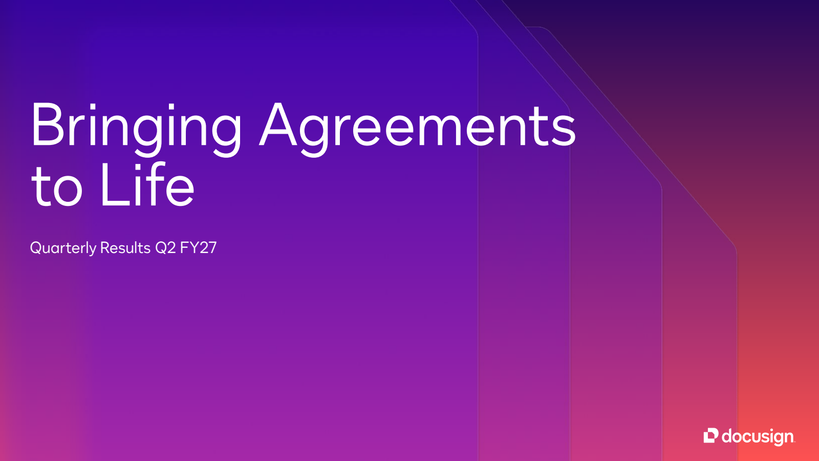 Docusign's Q2 2027 Slide Deck