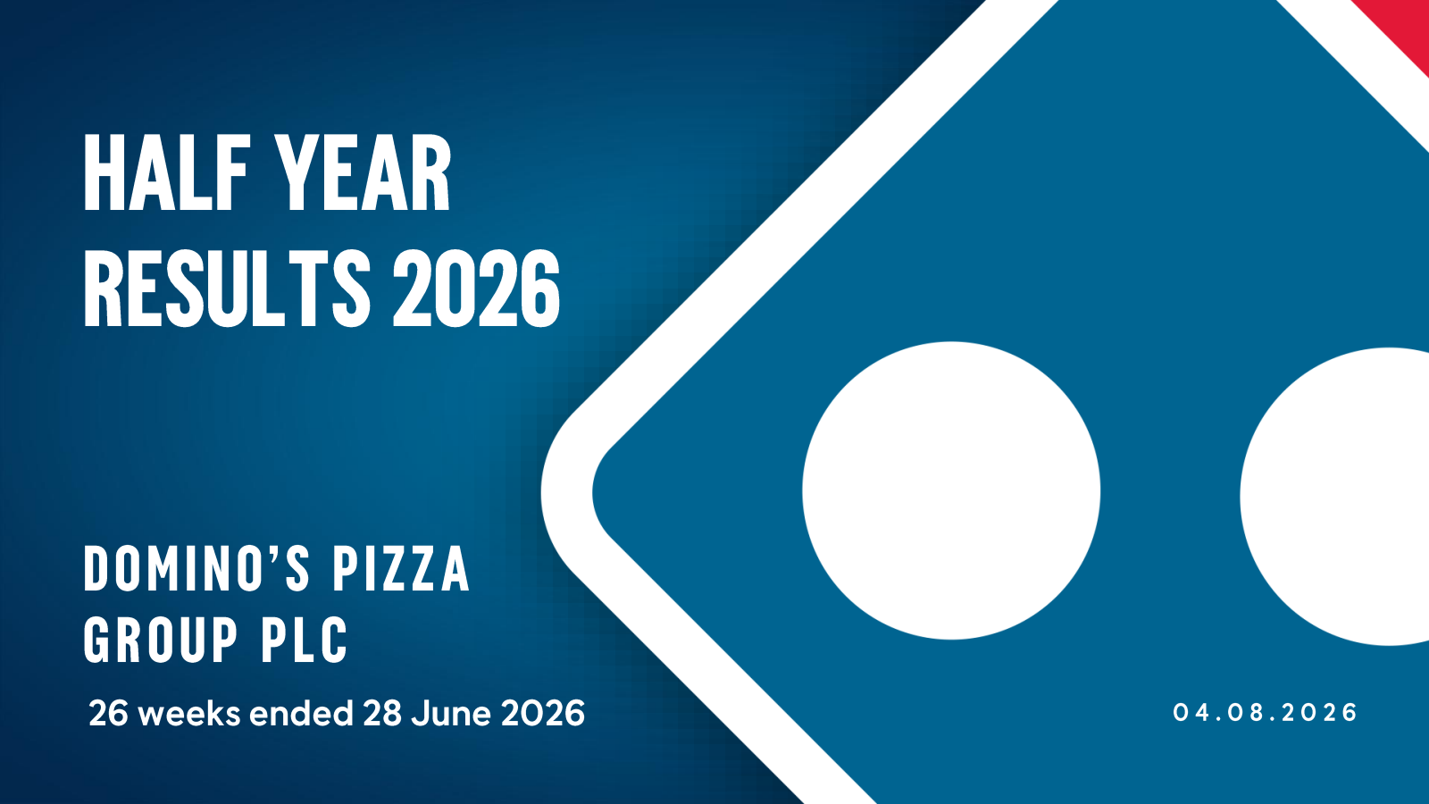 Domino's Pizza Group's H1 2026 Slide Deck