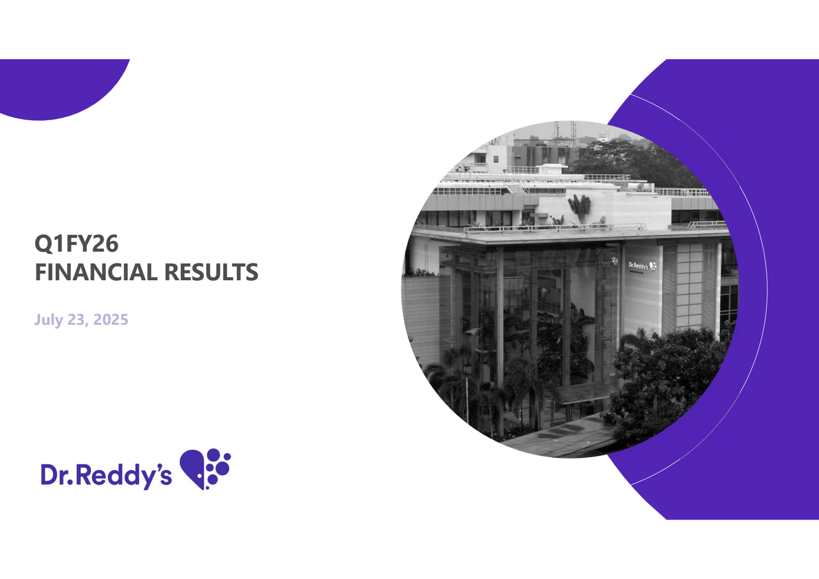 Dr. Reddy's Laboratories' Q1 25/26 Slide Deck