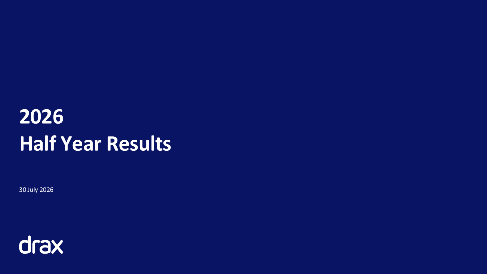 Drax Group's H1 2026 Slide Deck