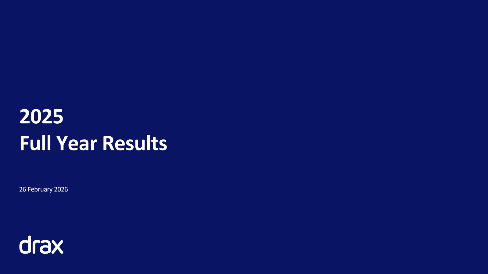 Drax Group's H2 2025 Slide Deck