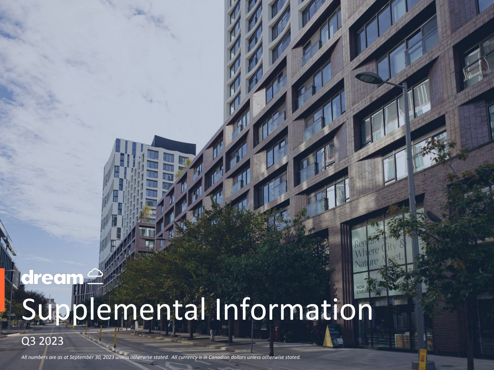 Dream Unlimited's Q3 2023 Slide Deck