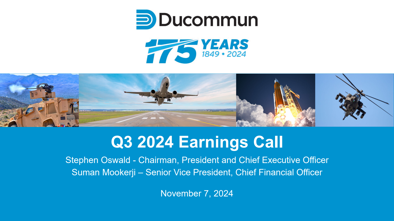 Ducommun's Q3 2024 Slide Deck