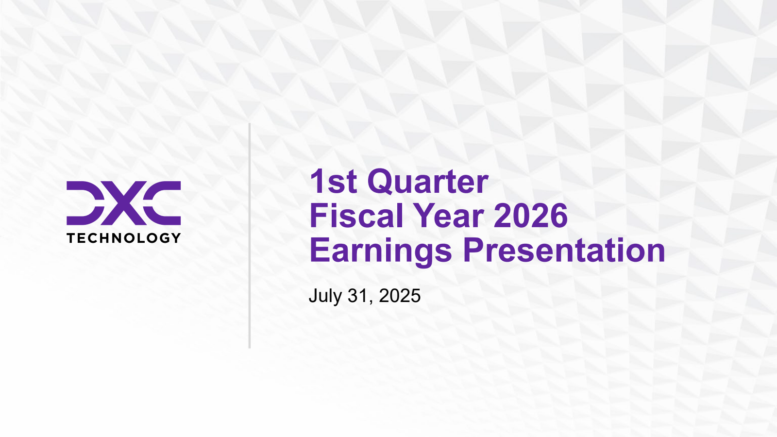 DXC Technology's Q1 2026 Slide Deck