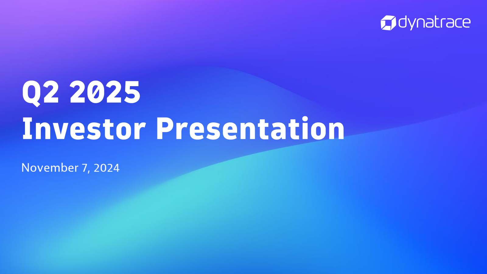 Dynatrace's Q2 2025 Slide Deck