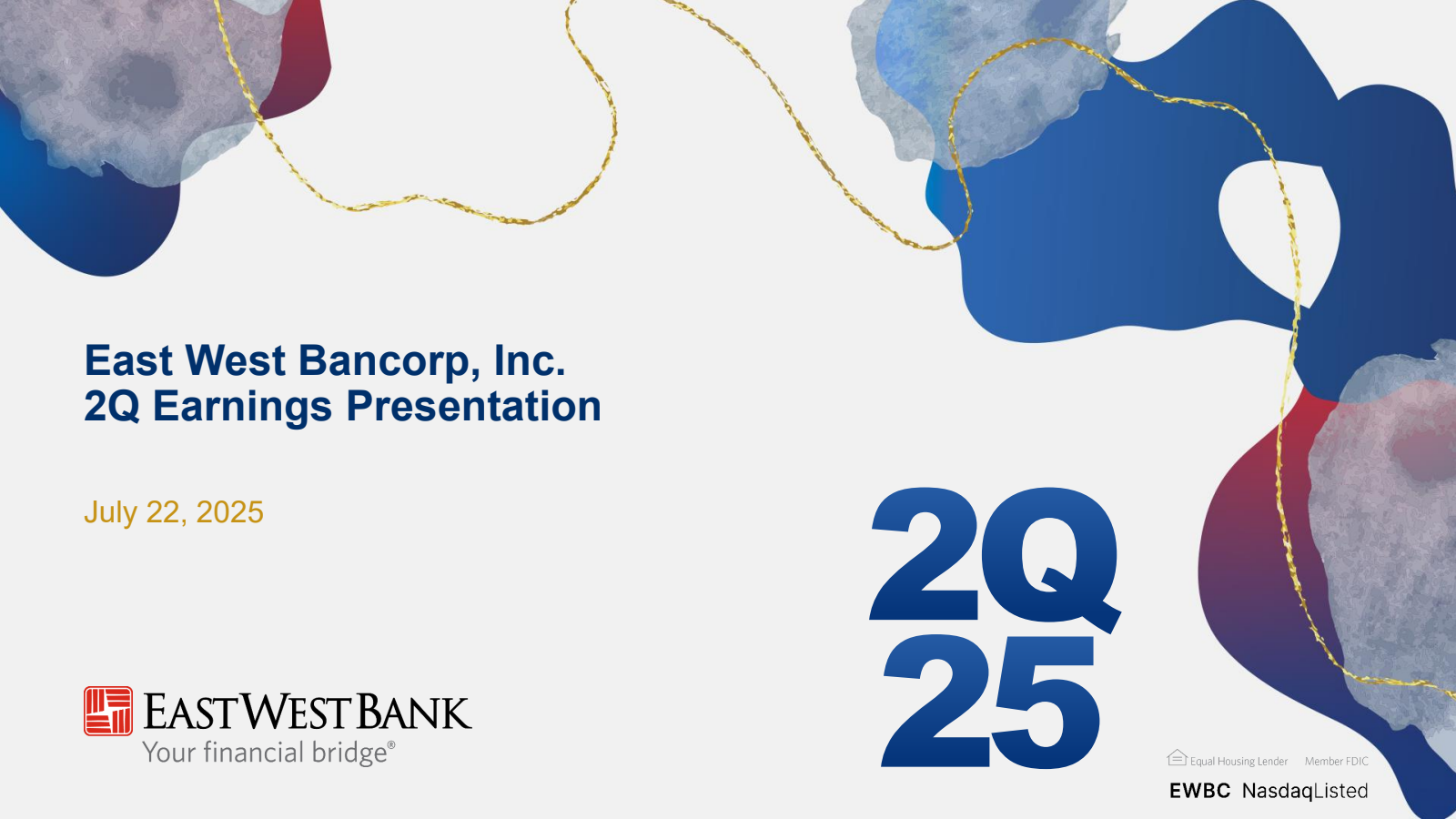 East West Bancorp's Q2 2025 Slide Deck