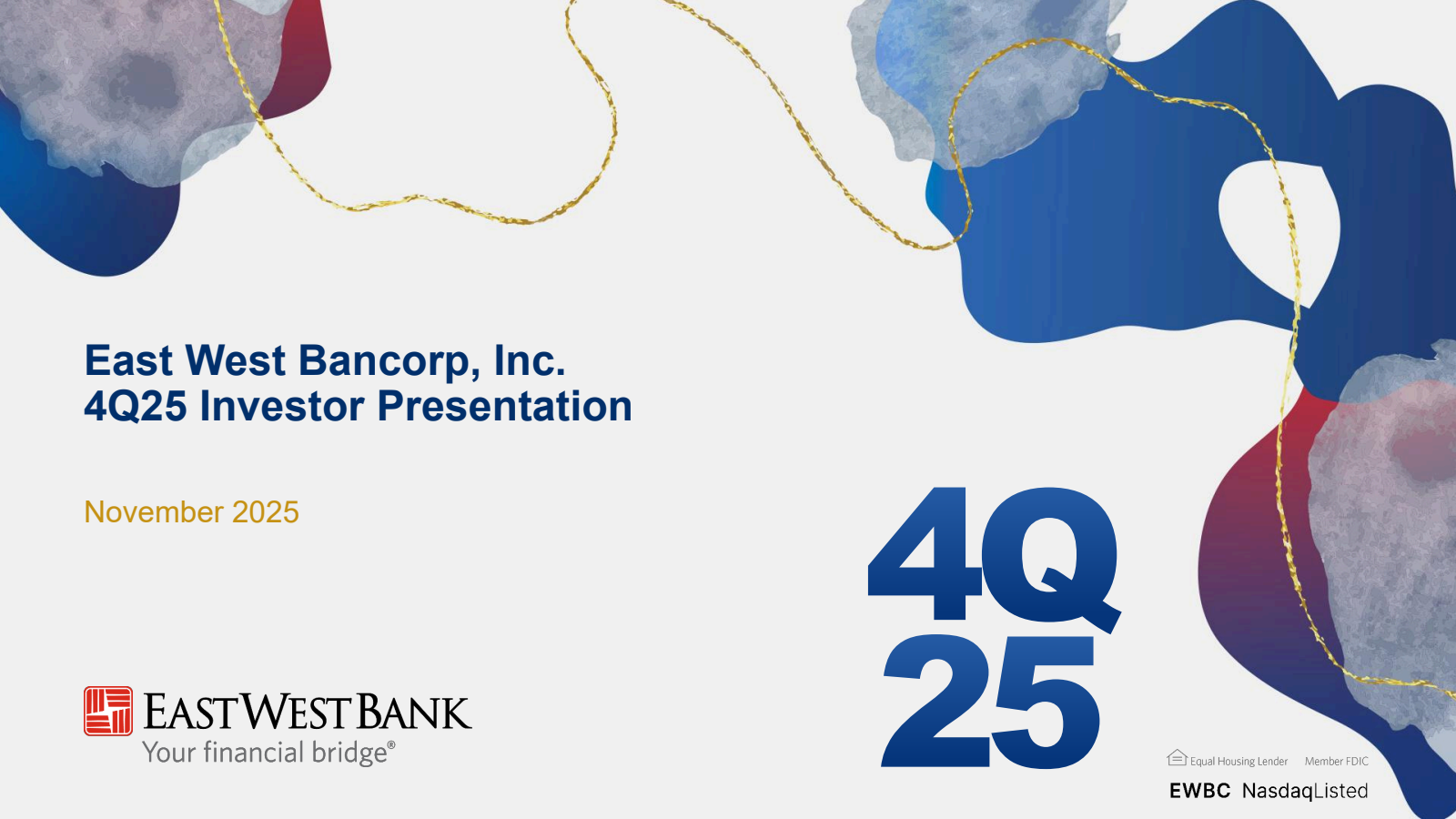East West Bancorp's Q3 2025 Slide Deck