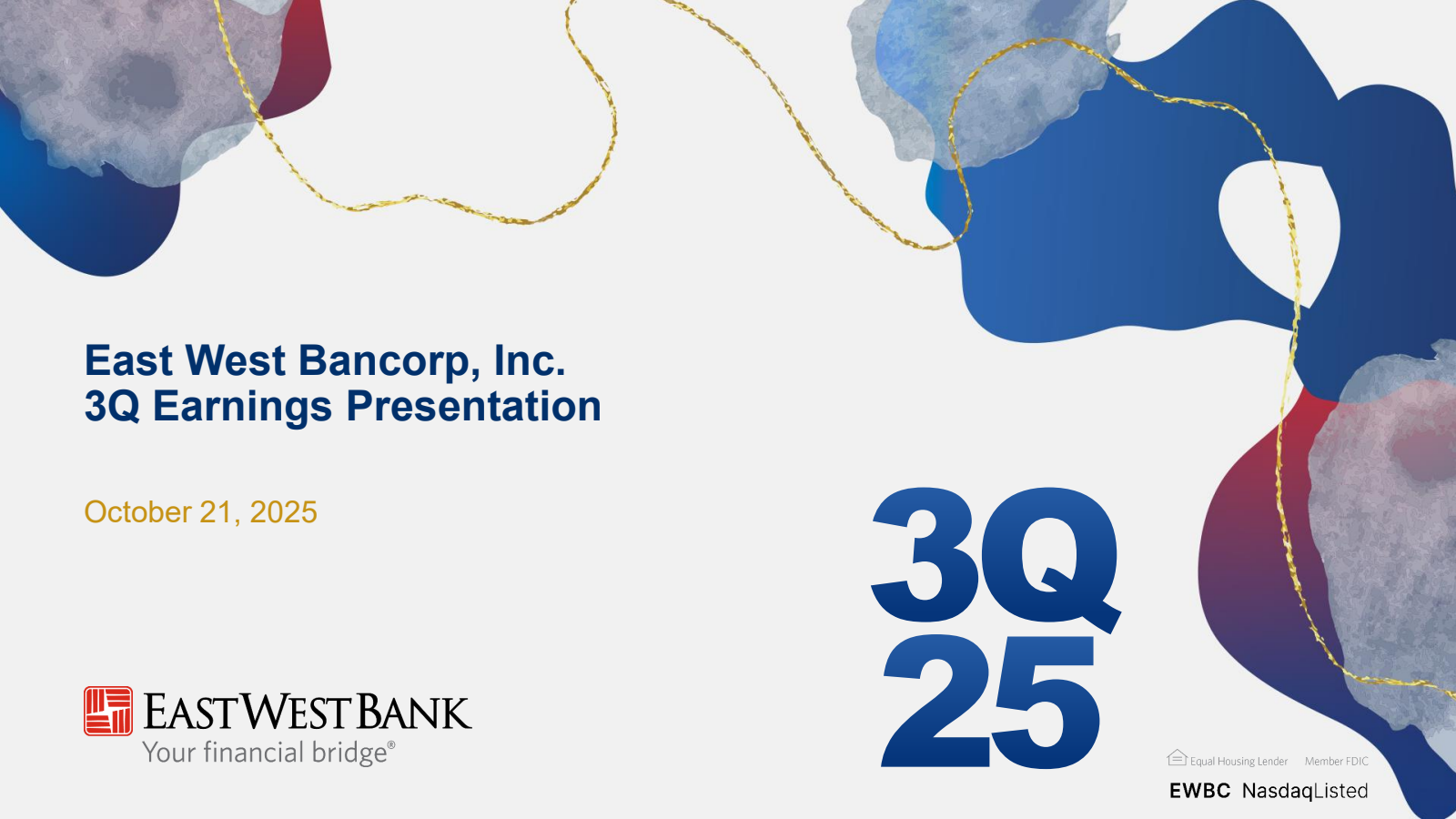 East West Bancorp's Q3 2025 Slide Deck