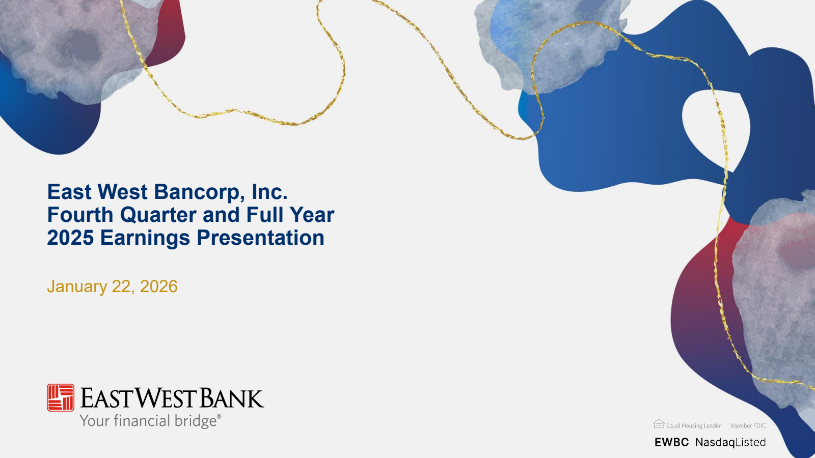 East West Bancorp's Q4 2025 Slide Deck