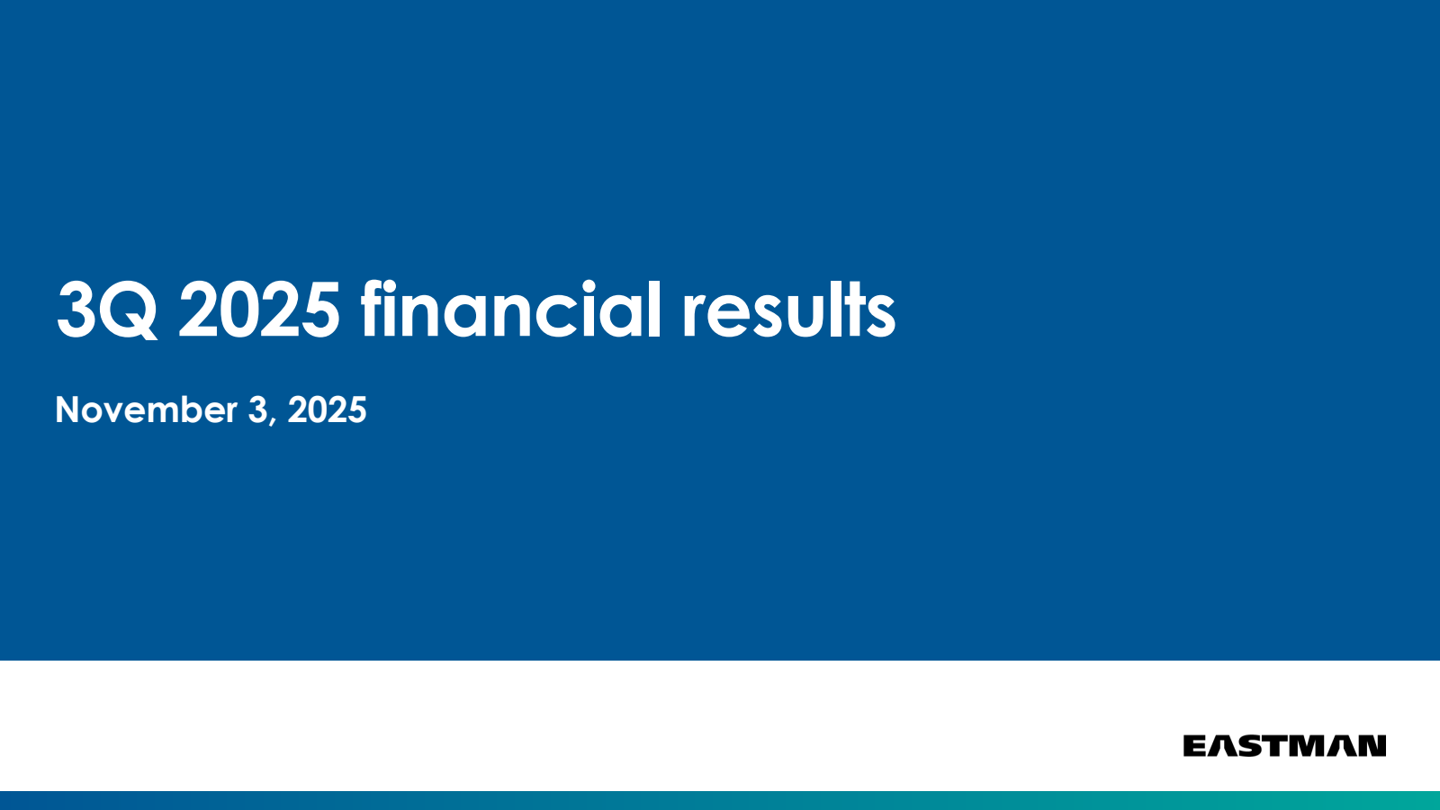 Eastman Chemical's Q3 2025 Slide Deck