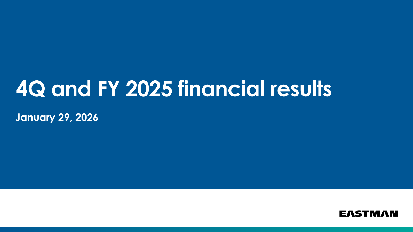 Eastman Chemical's Q4 2025 Slide Deck