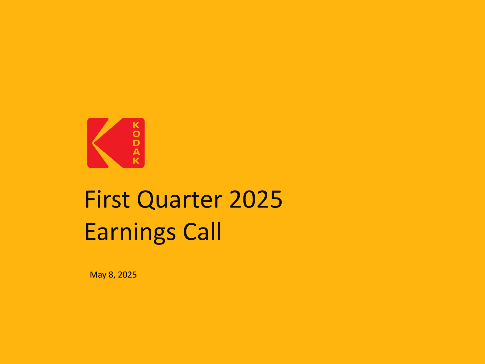 Eastman Kodak's Q1 2025 Slide Deck