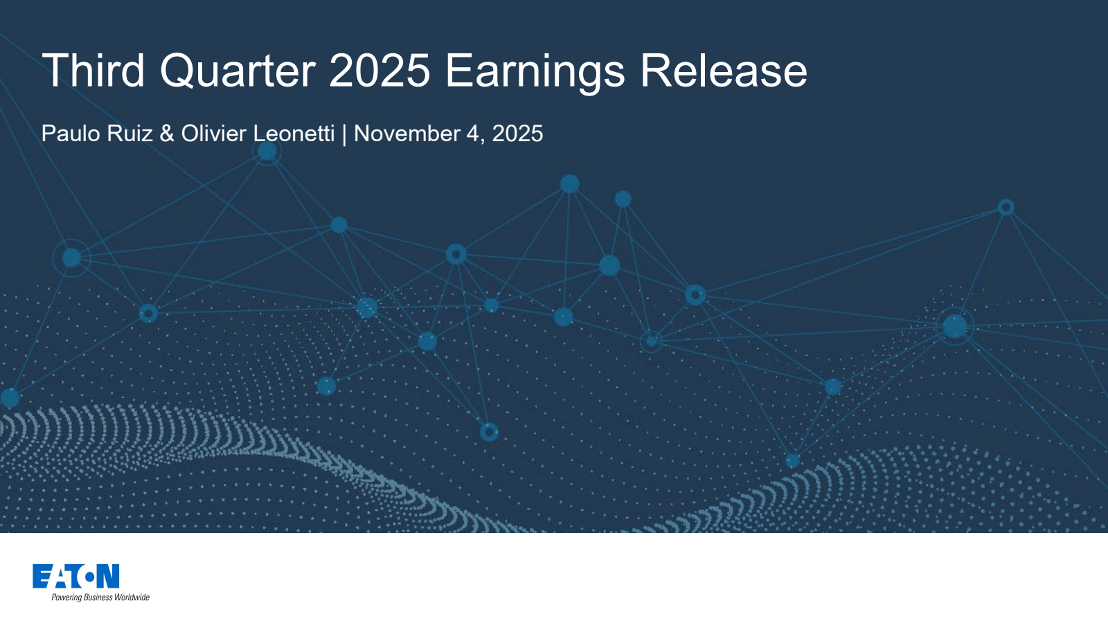 Eaton's Q3 2025 Slide Deck