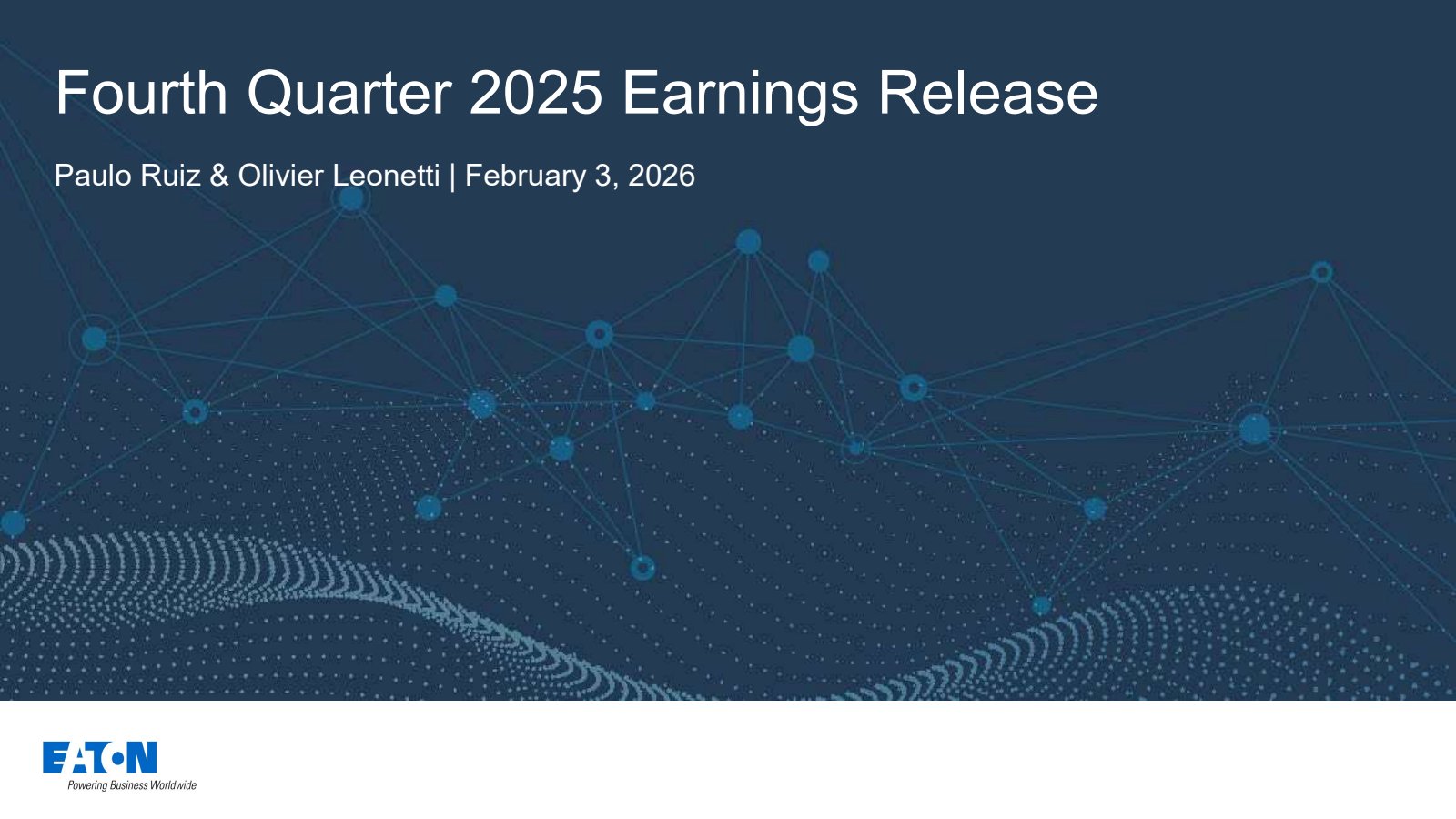Eaton's Q4 2025 Slide Deck