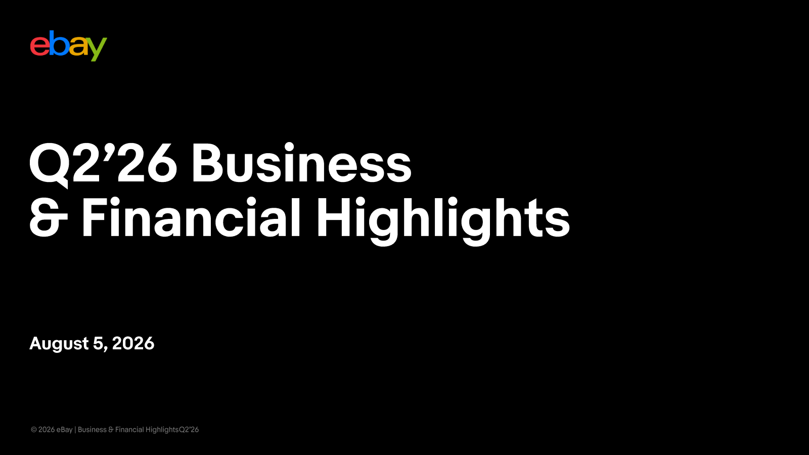 eBay's Q2 2026 Slide Deck