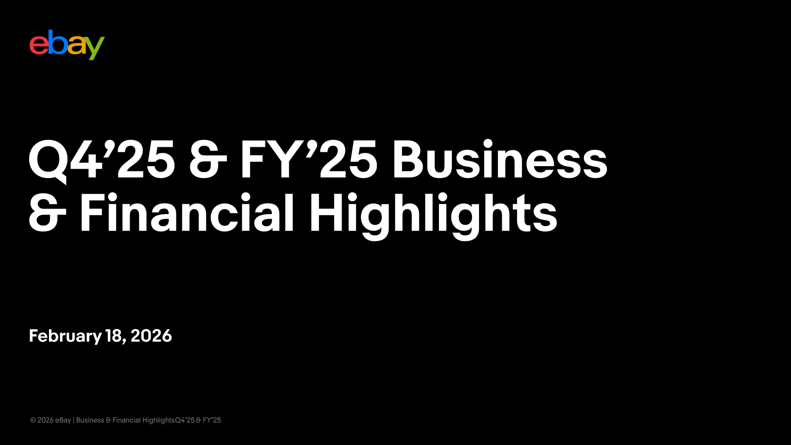 eBay's Q4 2025 Slide Deck