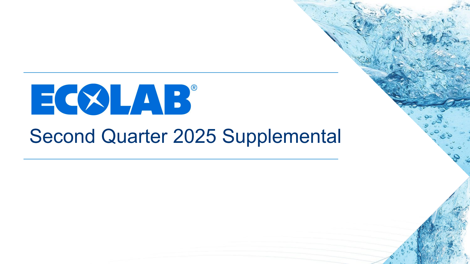 Ecolab's Q2 2025 Slide Deck