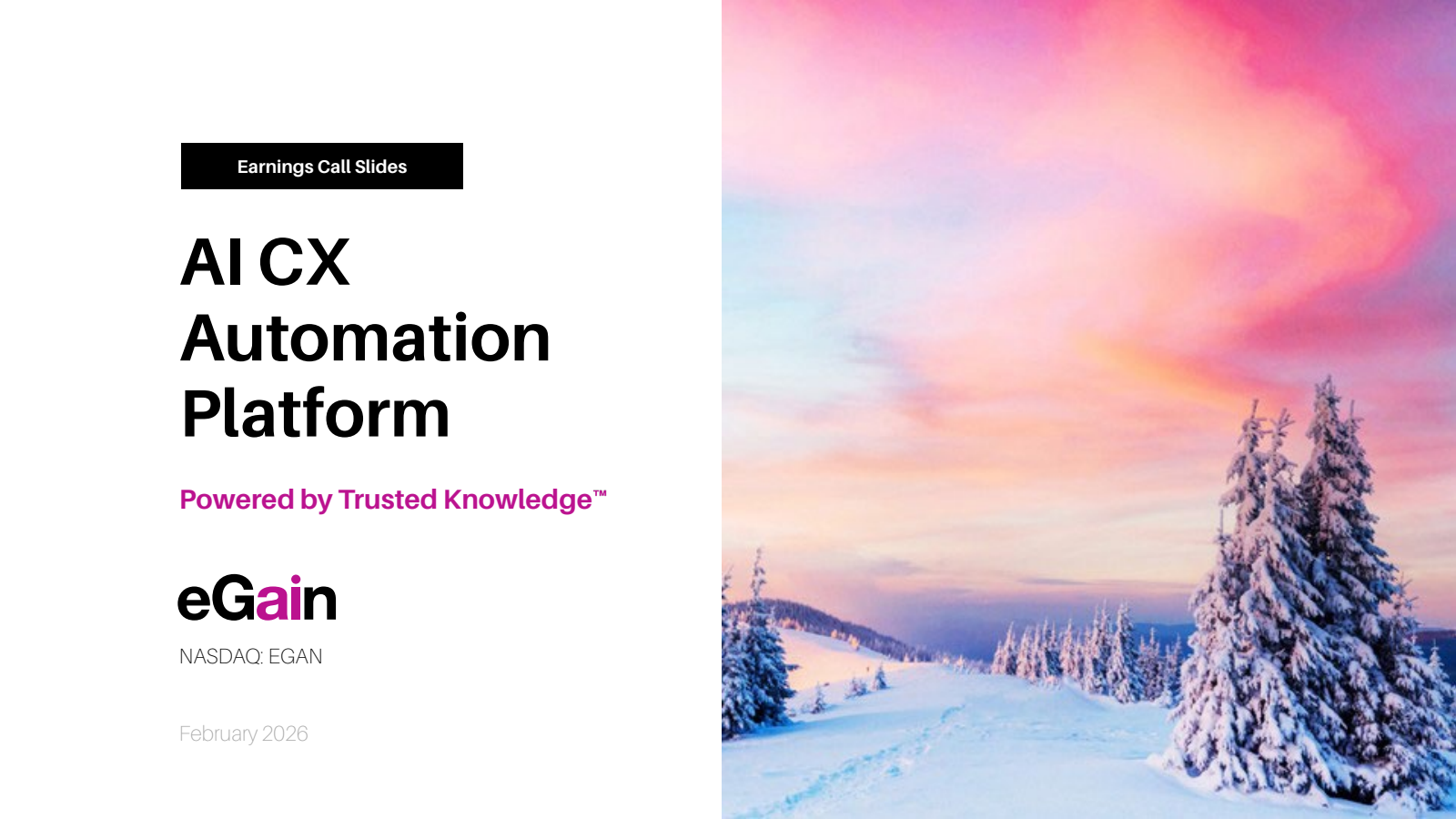 eGain's Q2 2026 Slide Deck