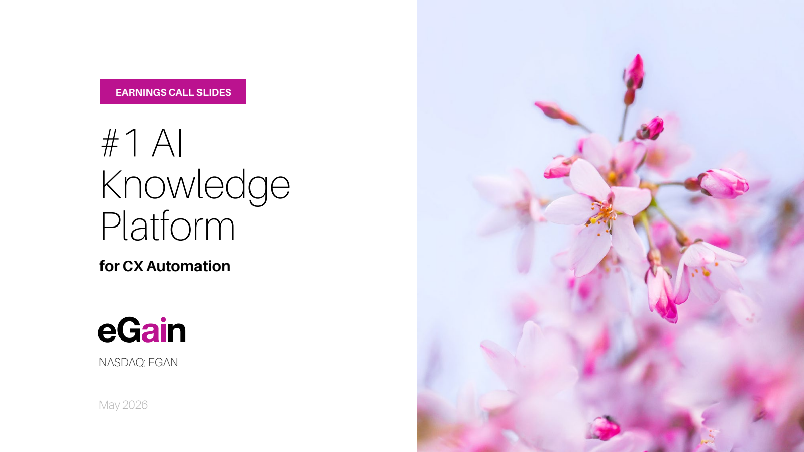 eGain's Q3 2026 Slide Deck