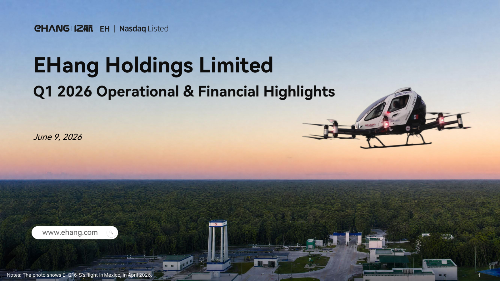 EHang's Q1 2026 Slide Deck