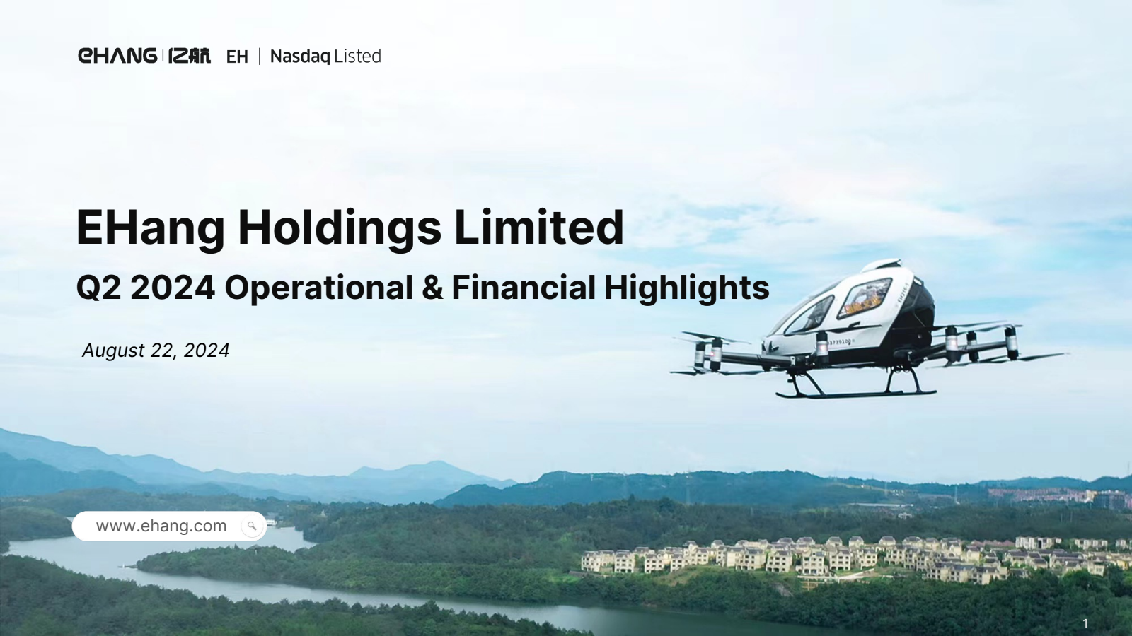 EHang's Q2 2024 Slide Deck