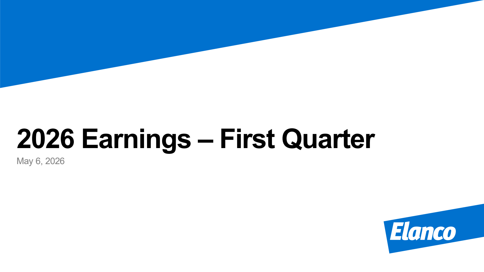 Elanco Animal Health's Q1 2026 Slide Deck